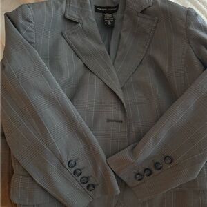 New York & Company Gray Plaid  Blazer